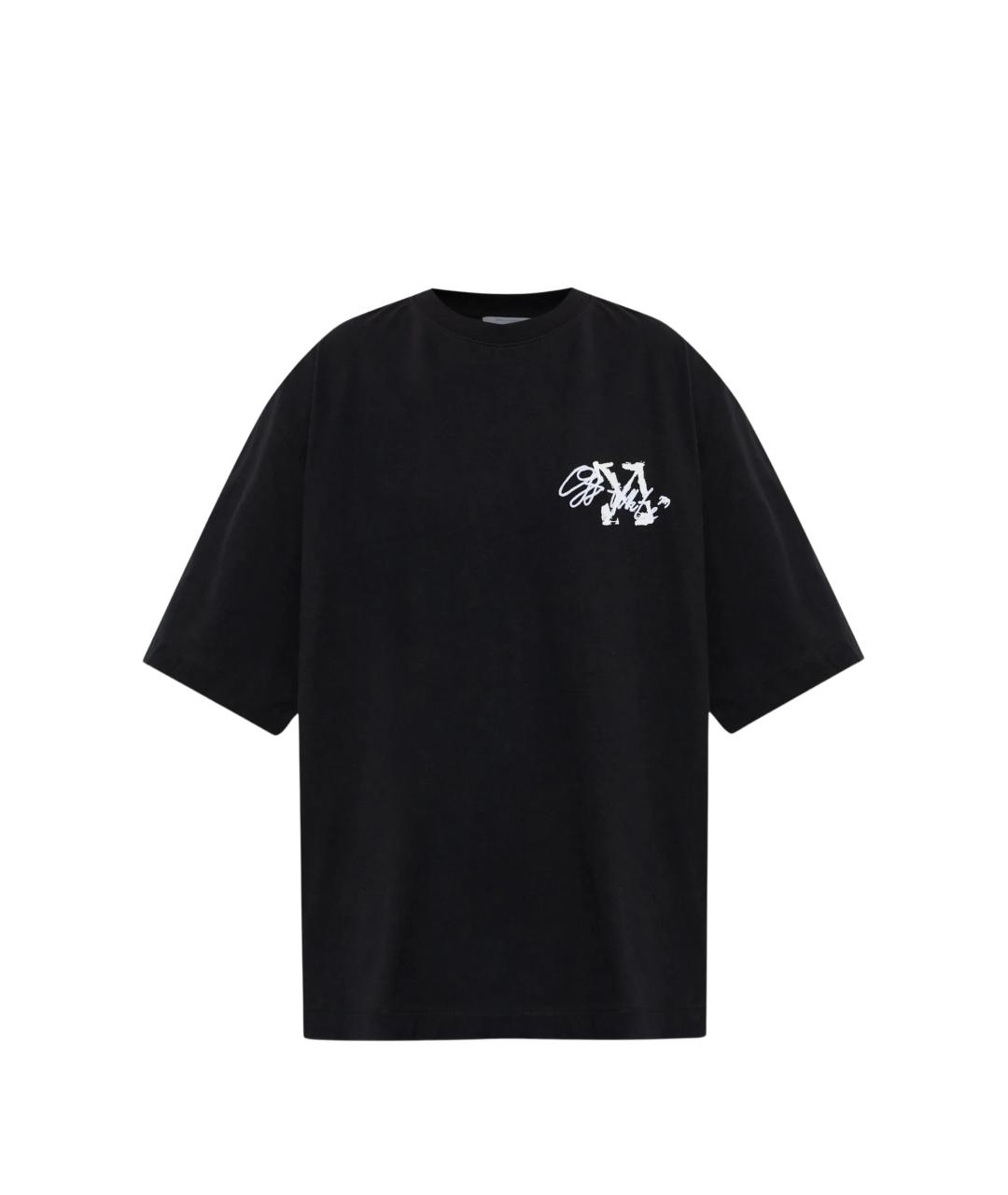 OFF-WHITE Черная хлопковая футболка, фото 1