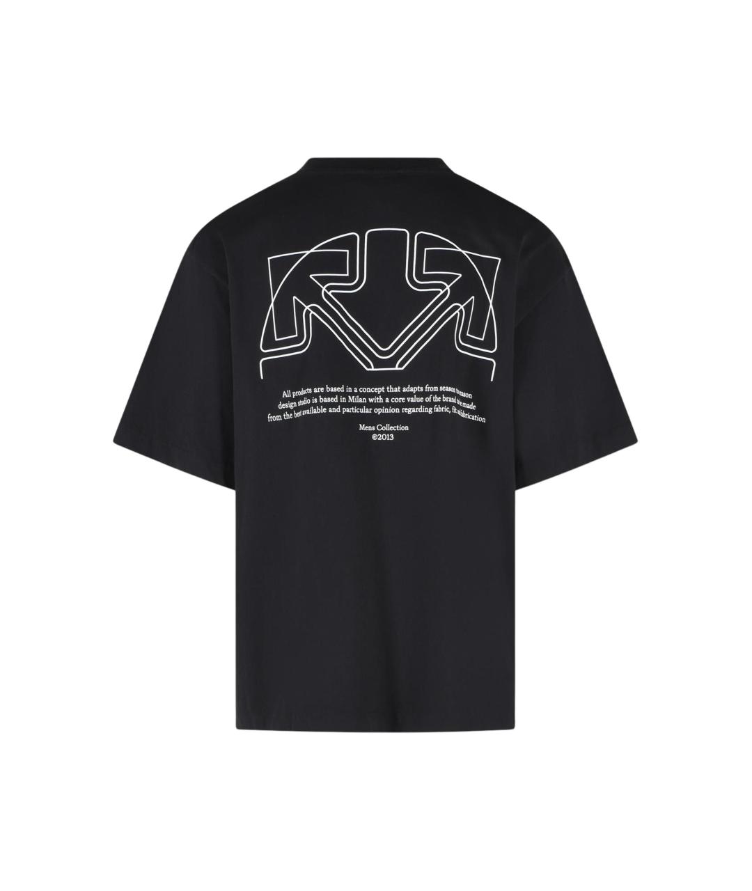OFF-WHITE Черная хлопковая футболка, фото 2