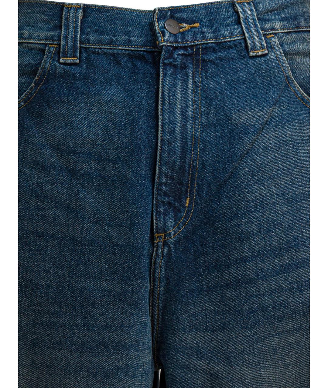 CARHARTT WIP Синие хлопковые прямые джинсы, фото 3
