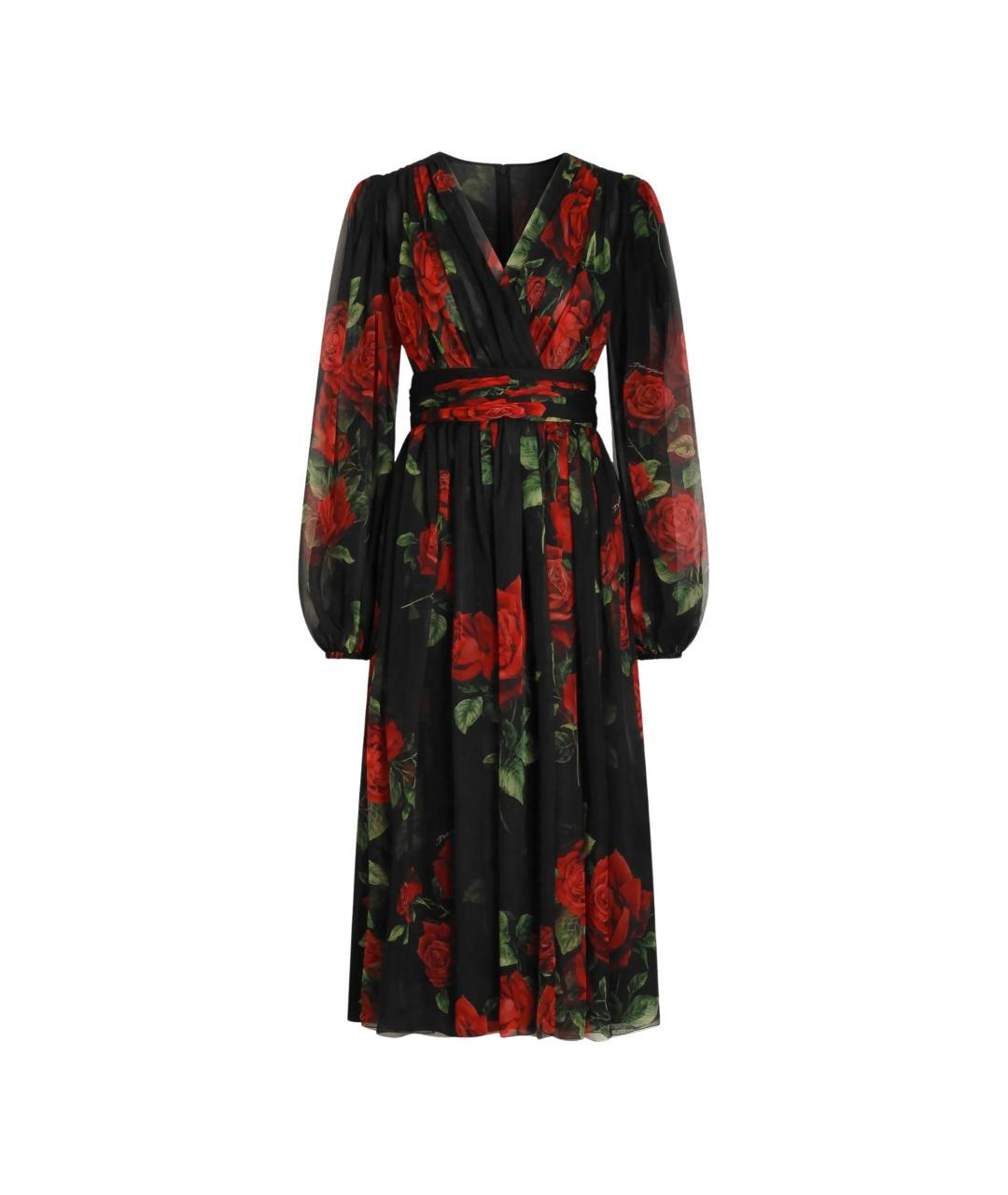 DOLCE&GABBANA Мульти шелковое платье, фото 1