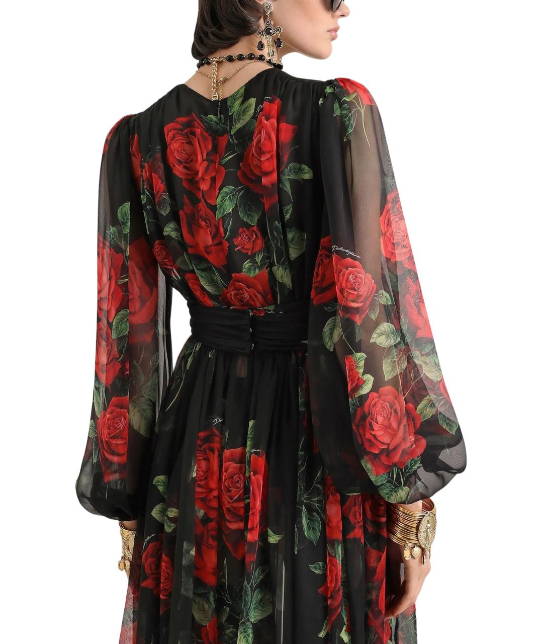 DOLCE&GABBANA Мульти шелковое платье, фото 5