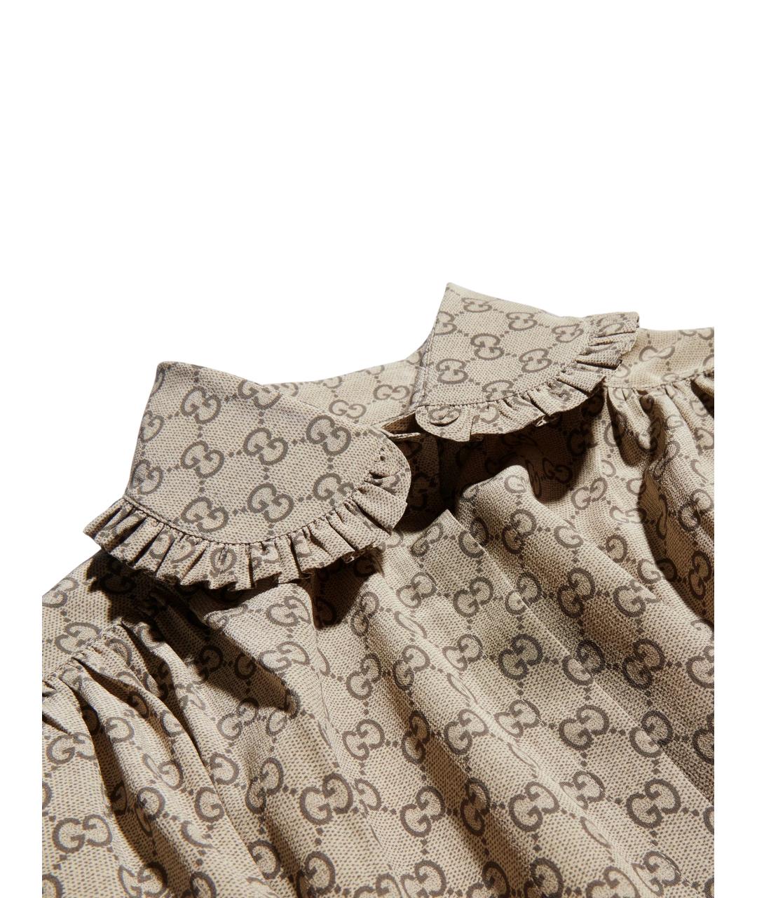 GUCCI Бежевая шелковая блузы, фото 4