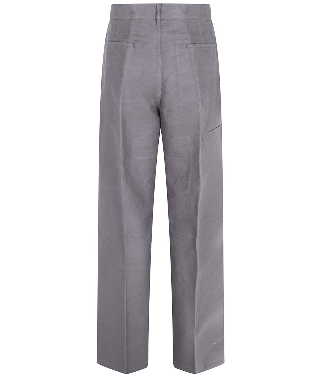 RICK OWENS Серые хлопковые повседневные брюки, фото 2