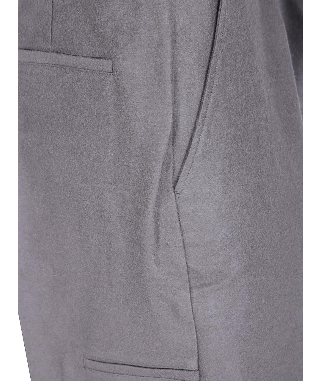 RICK OWENS Серые хлопковые повседневные брюки, фото 3