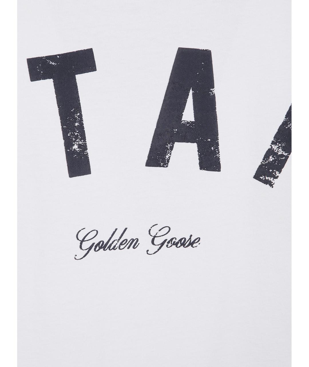 GOLDEN GOOSE Белая хлопковая футболка, фото 3