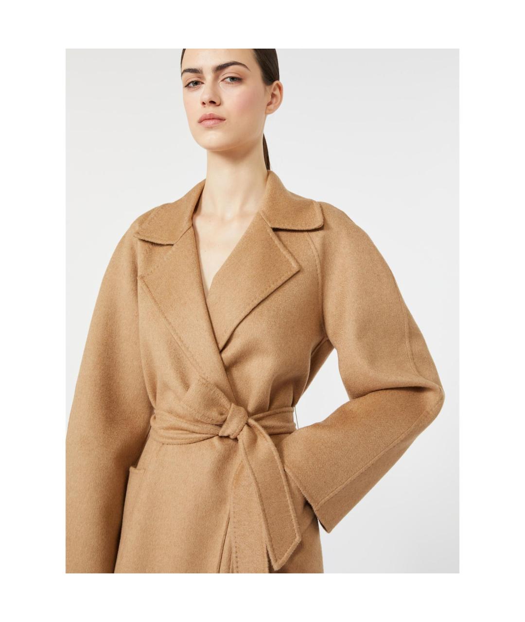 MAX MARA Бежевое шерстяное пальто, фото 4