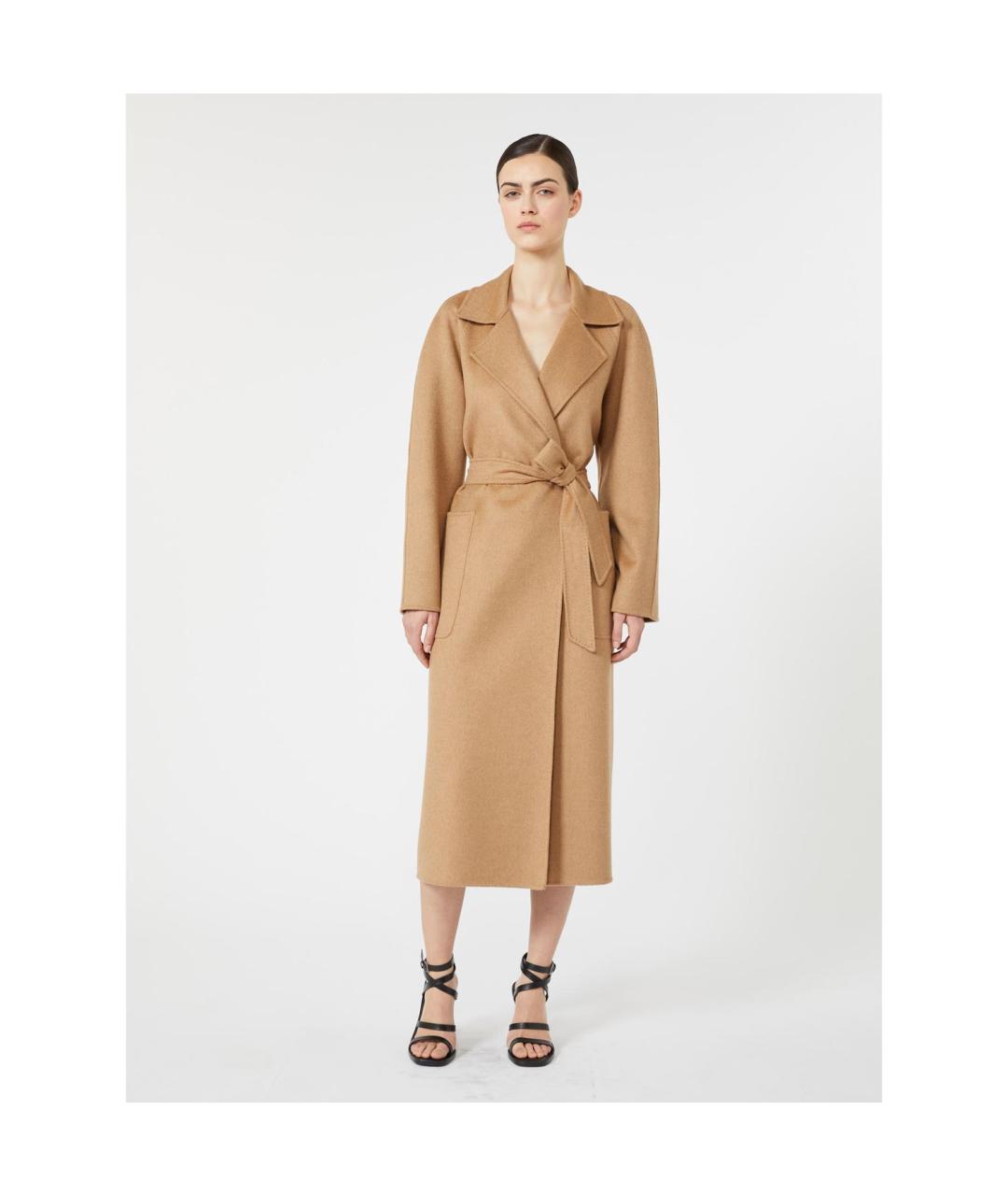 MAX MARA Бежевое шерстяное пальто, фото 5