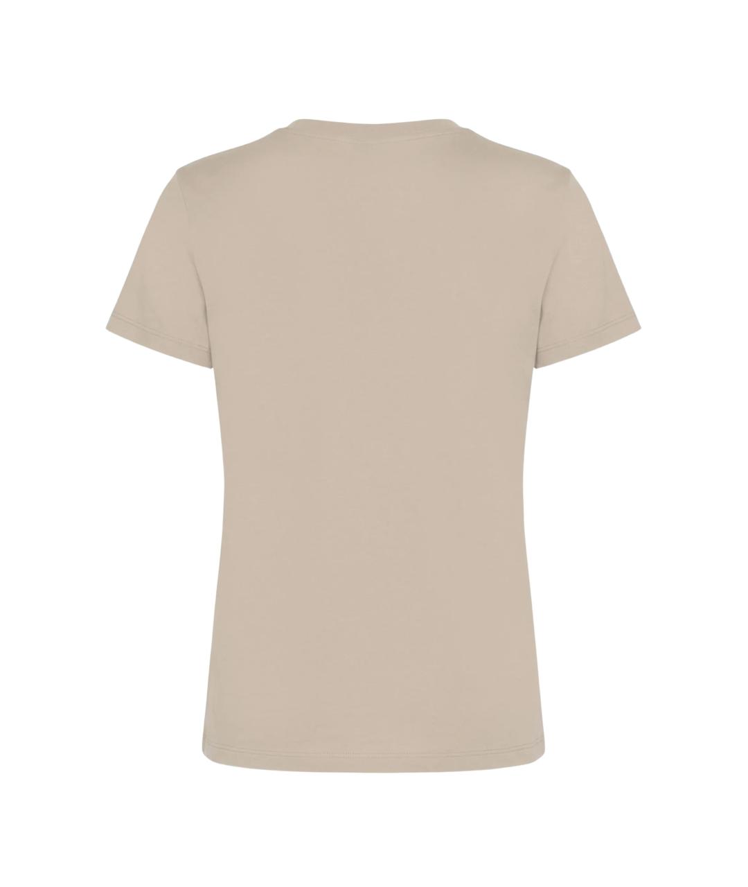 MAX MARA Бежевая хлопковая футболка, фото 2