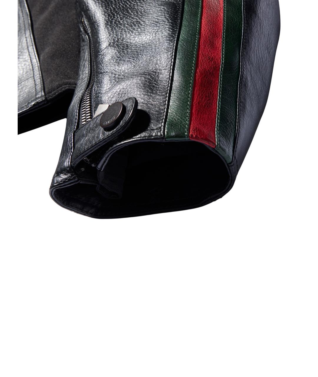 GUCCI Черная кожаная куртка, фото 4