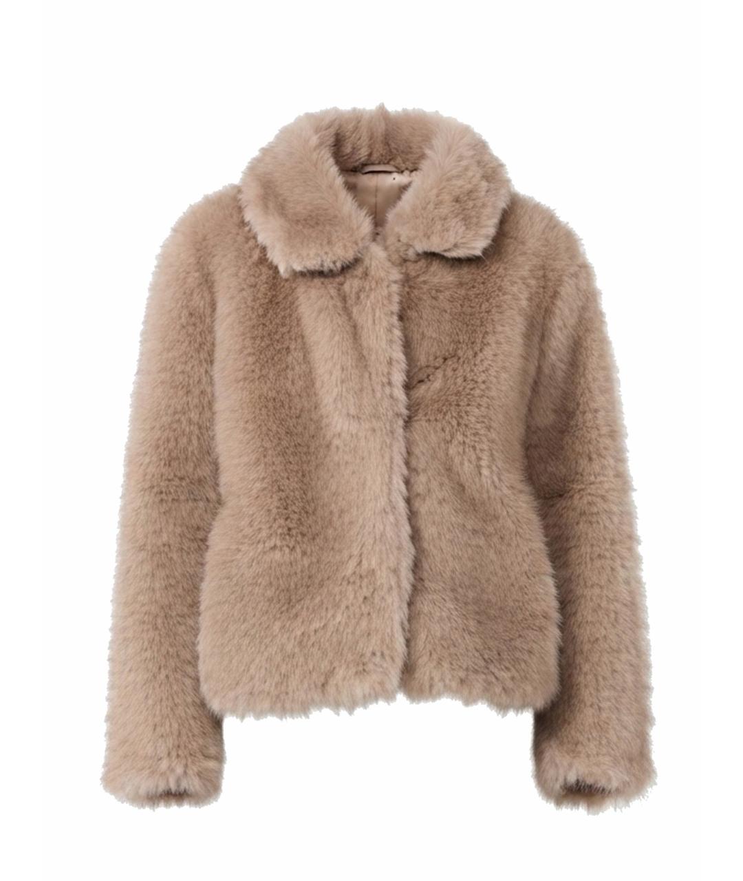 MAX MARA Бежевая шерстяная шуба, фото 1