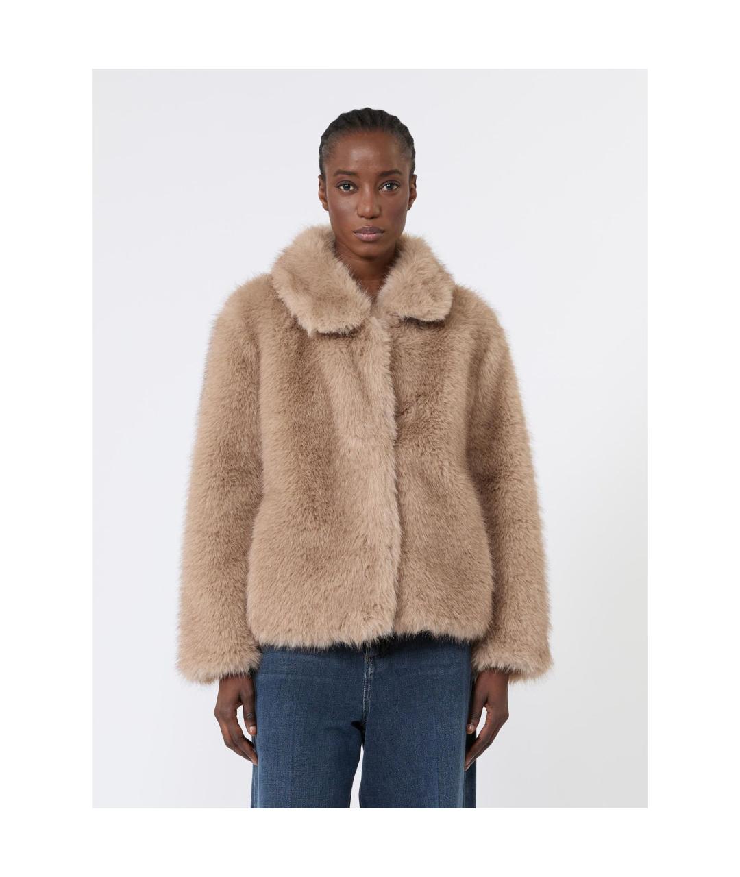 MAX MARA Бежевая шерстяная шуба, фото 5