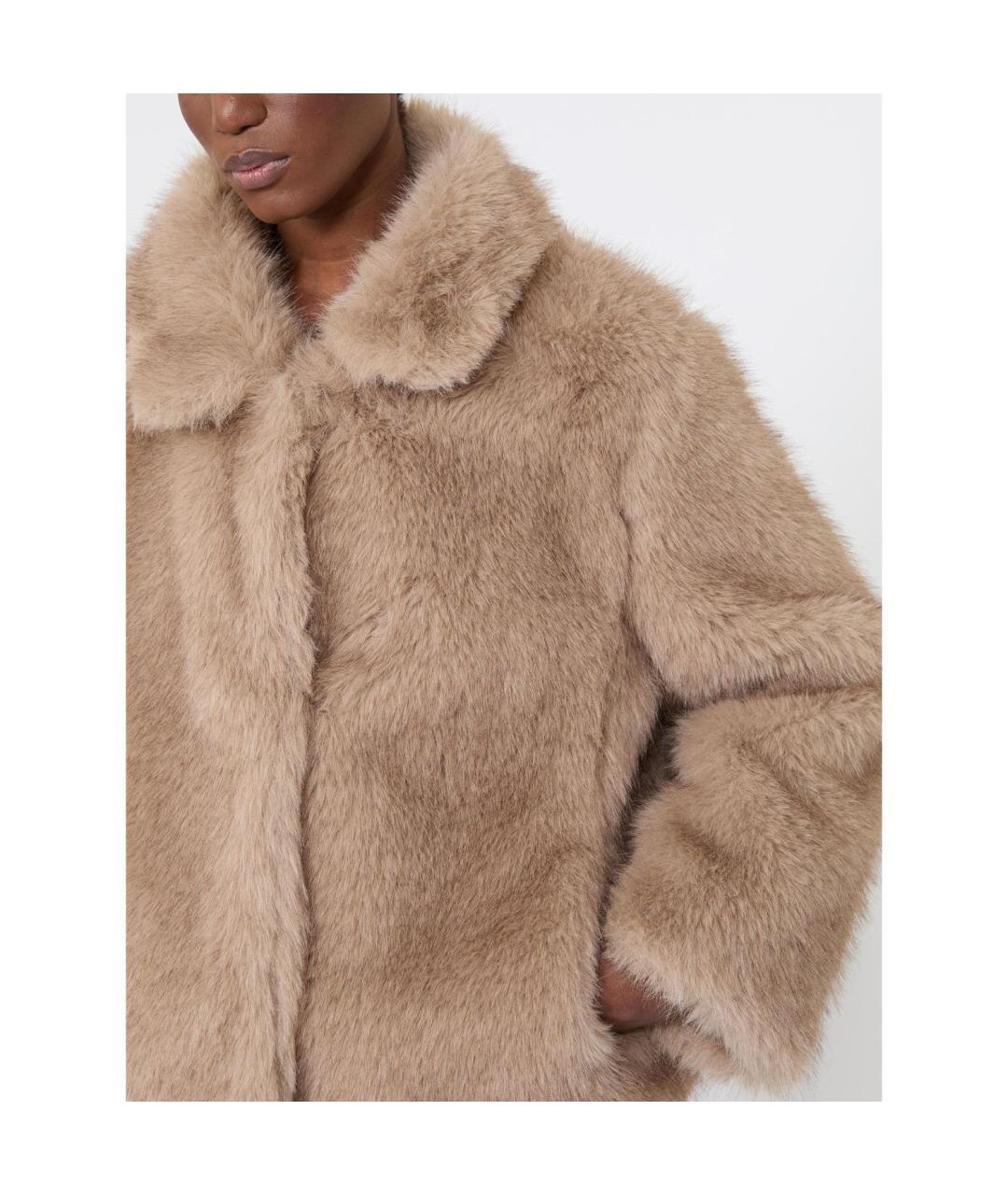 MAX MARA Бежевая шерстяная шуба, фото 3