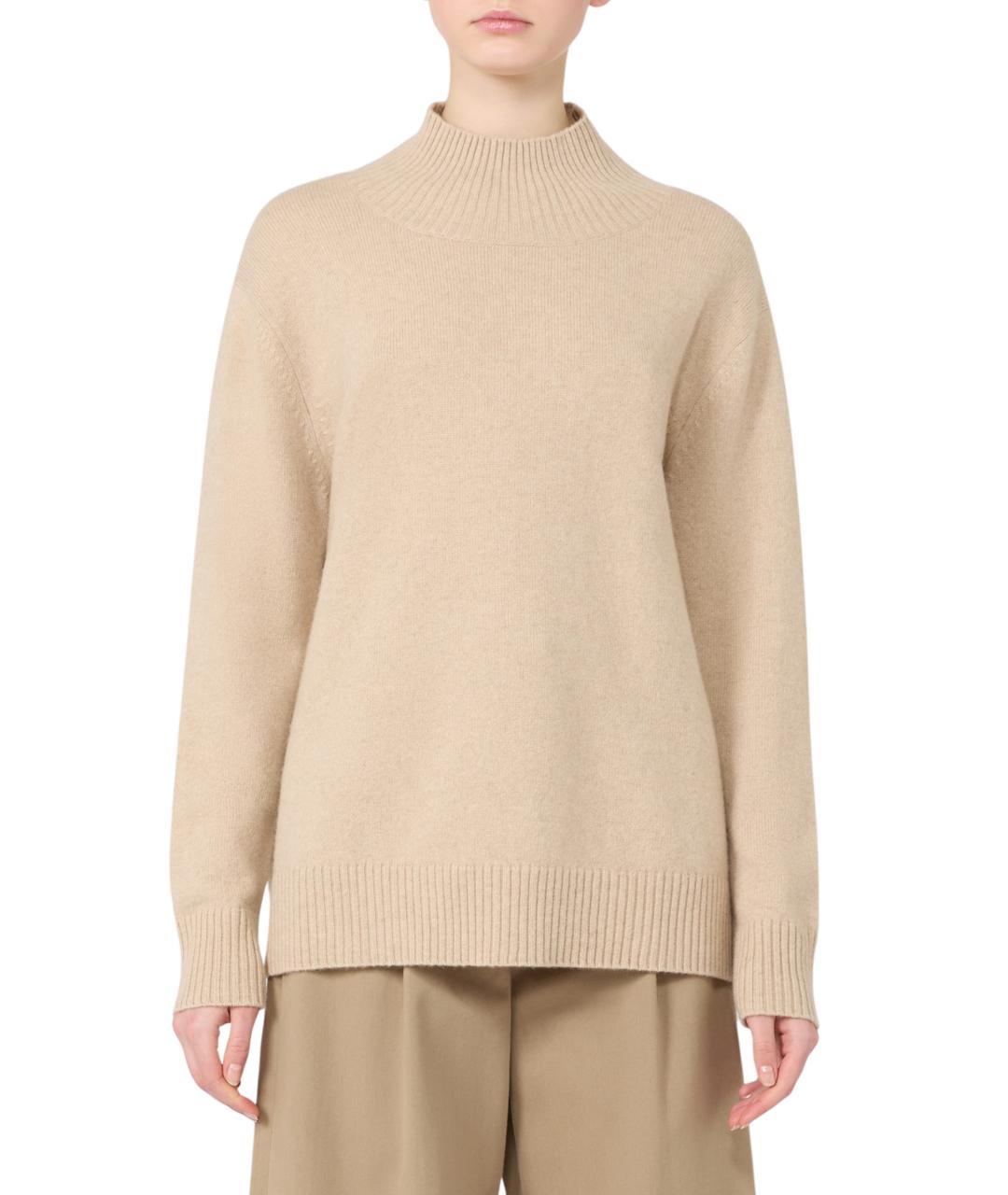 WEEKEND MAX MARA Бежевый шерстяной джемпер / свитер, фото 2