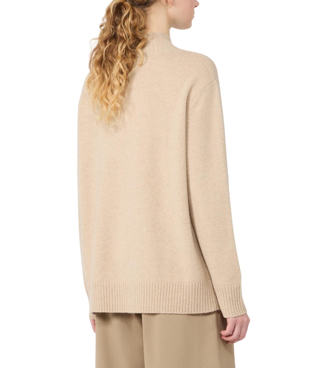 WEEKEND MAX MARA Бежевый шерстяной джемпер / свитер, фото 3