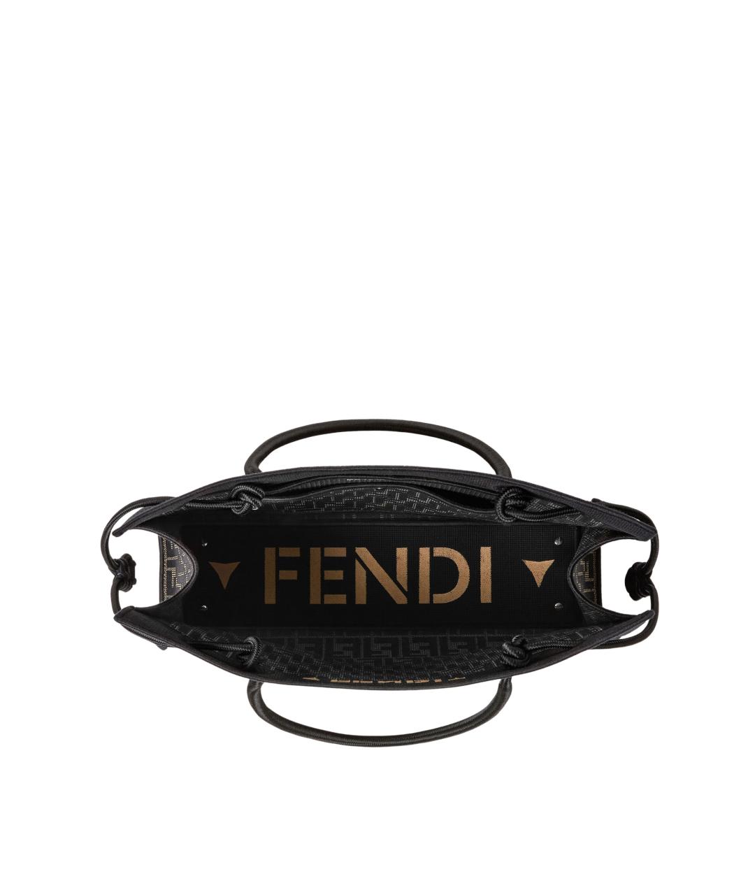 FENDI Коричневая тканевая сумка тоут, фото 4