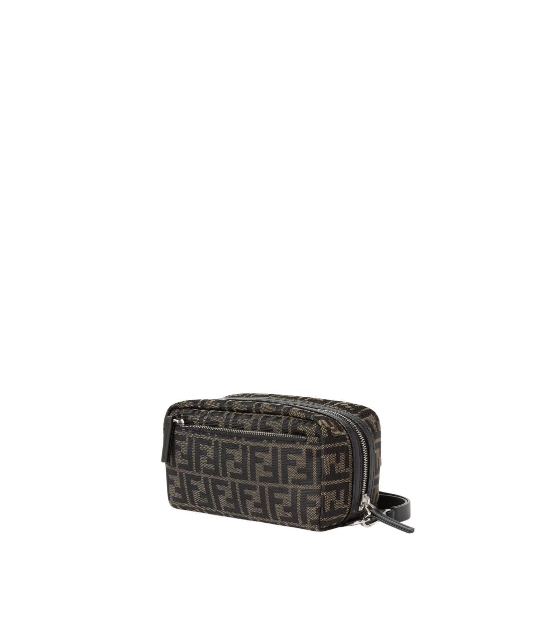 FENDI Коричневая жаккардовая барсетка, фото 2