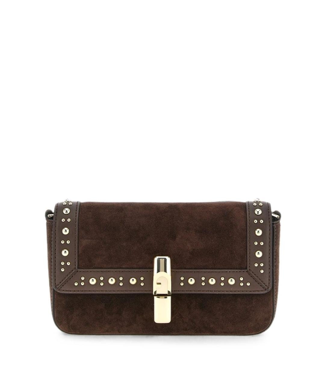 FURLA Коричневая замшевая сумка через плечо, фото 1