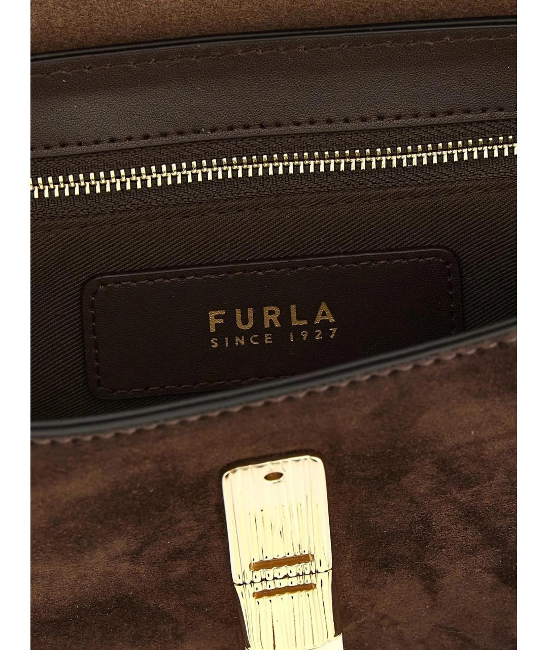 FURLA Коричневая замшевая сумка через плечо, фото 4