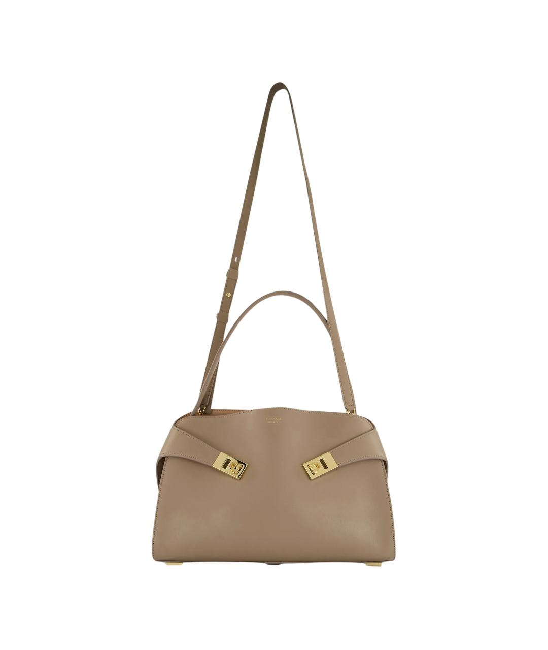 FERRAGAMO Бежевая кожаная сумка тоут, фото 2