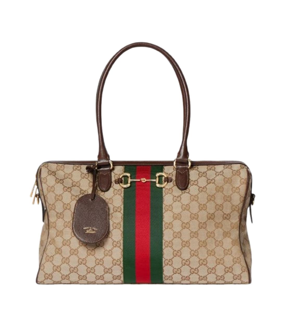 GUCCI Бежевая сумка тоут из канвы, фото 1