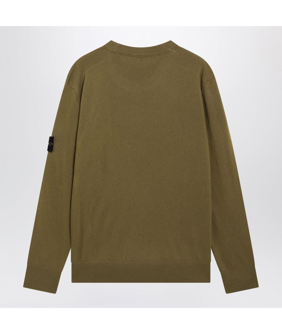 STONE ISLAND Зеленый шерстяной джемпер / свитер, фото 2