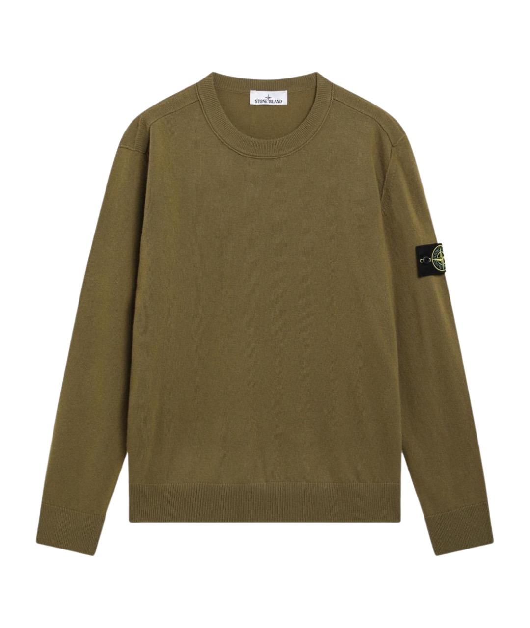 STONE ISLAND Зеленый шерстяной джемпер / свитер, фото 1