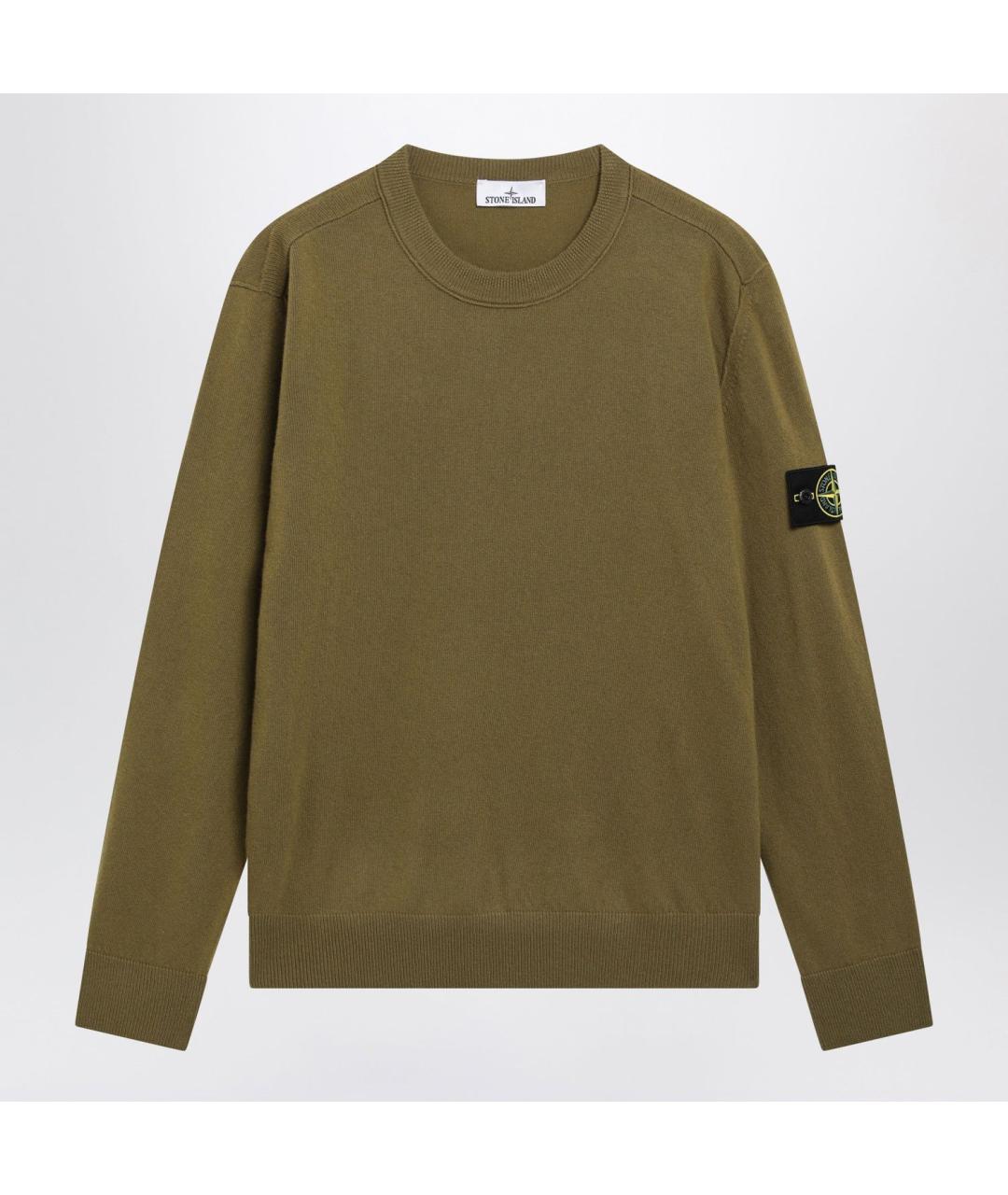 STONE ISLAND Зеленый шерстяной джемпер / свитер, фото 3