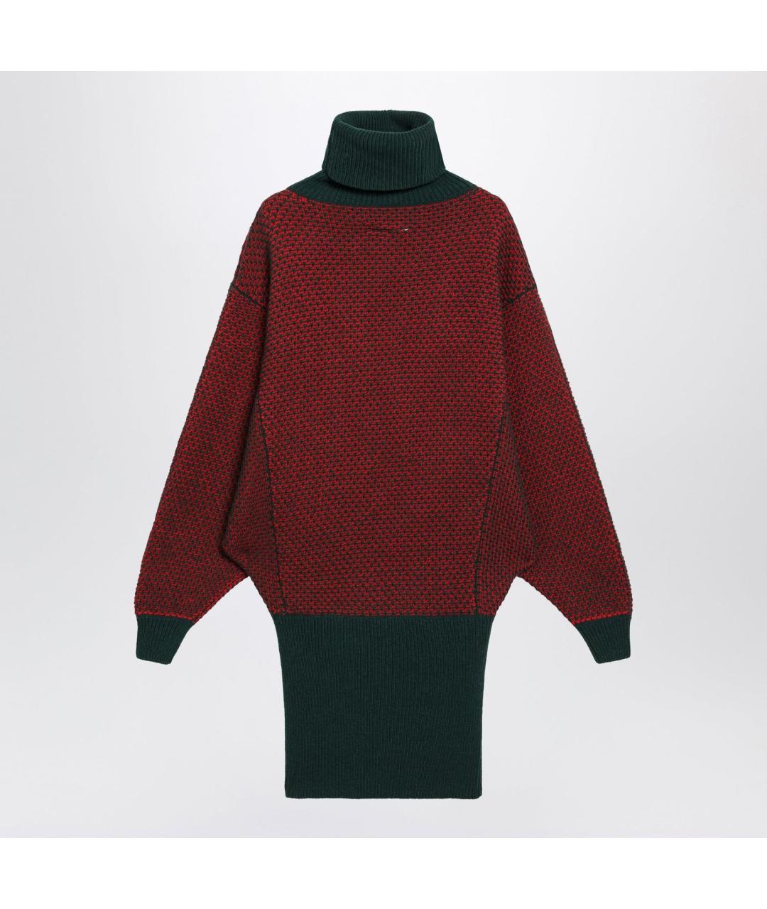 MM6 MAISON MARGIELA Красное шерстяное повседневное платье, фото 2