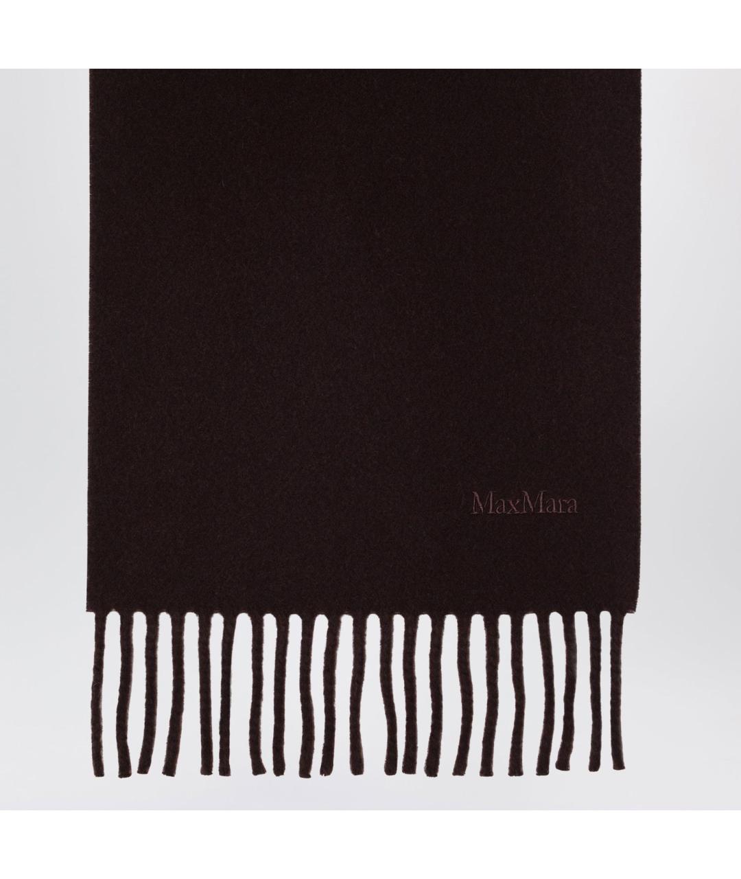 MAX MARA Коричневый шерстяной шарф, фото 2