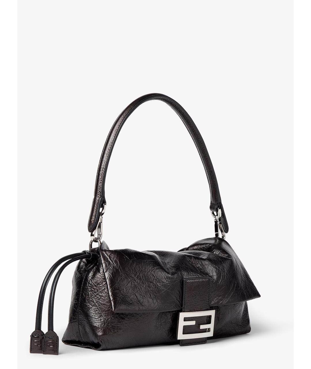FENDI Черная кожаная сумка через плечо, фото 3