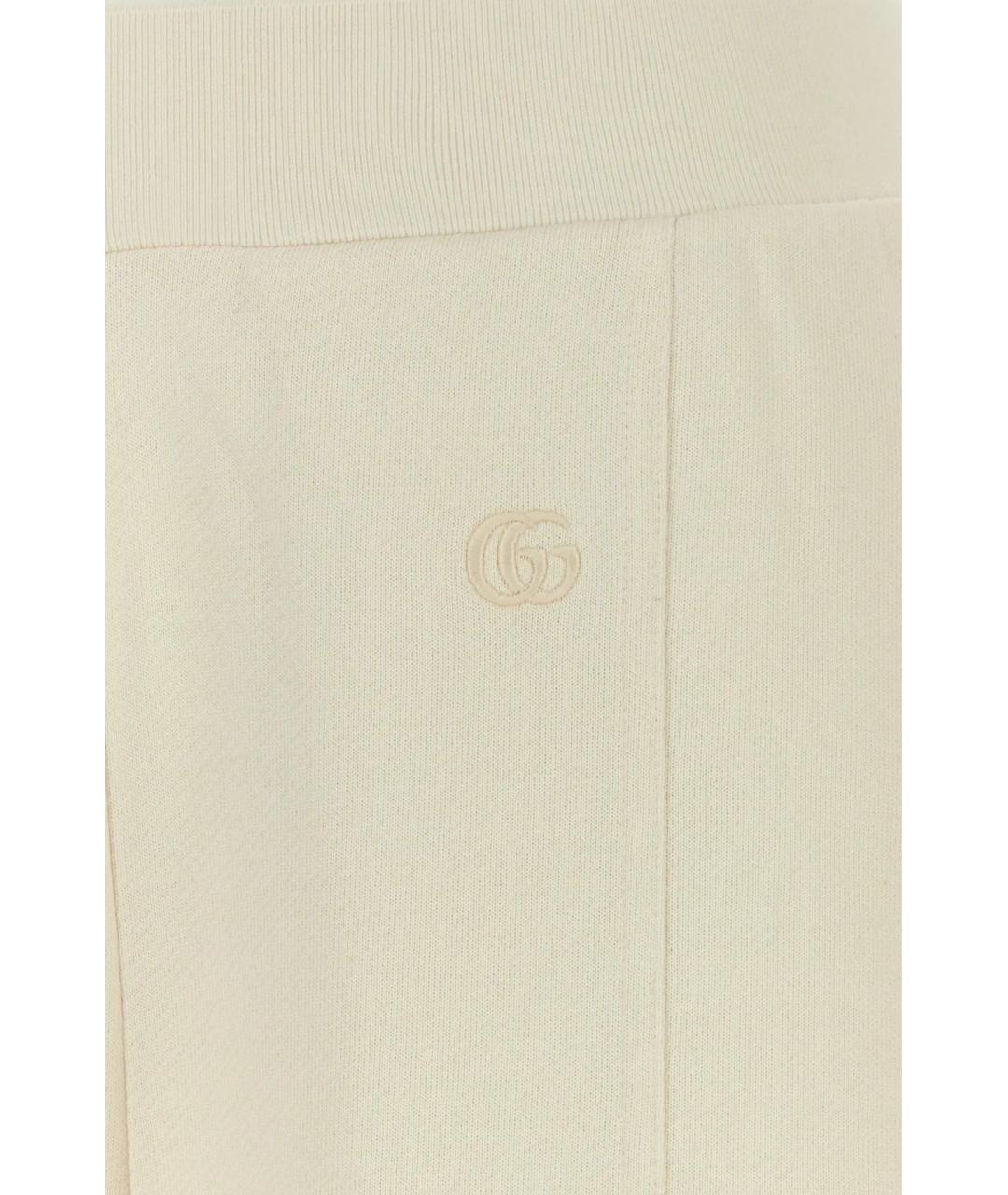 GUCCI Белые шелковые прямые брюки, фото 3