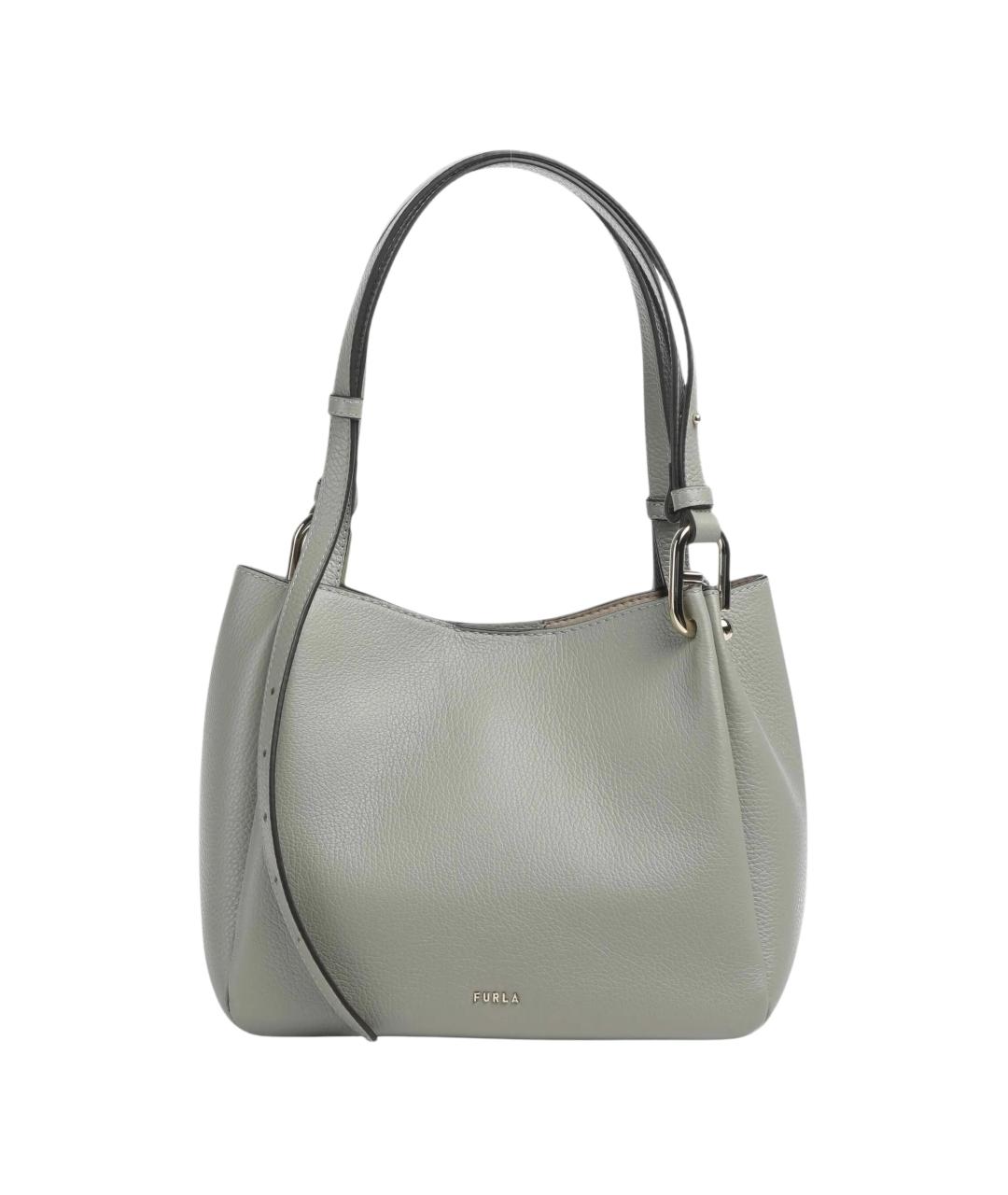 FURLA Зеленая кожаная сумка тоут, фото 1