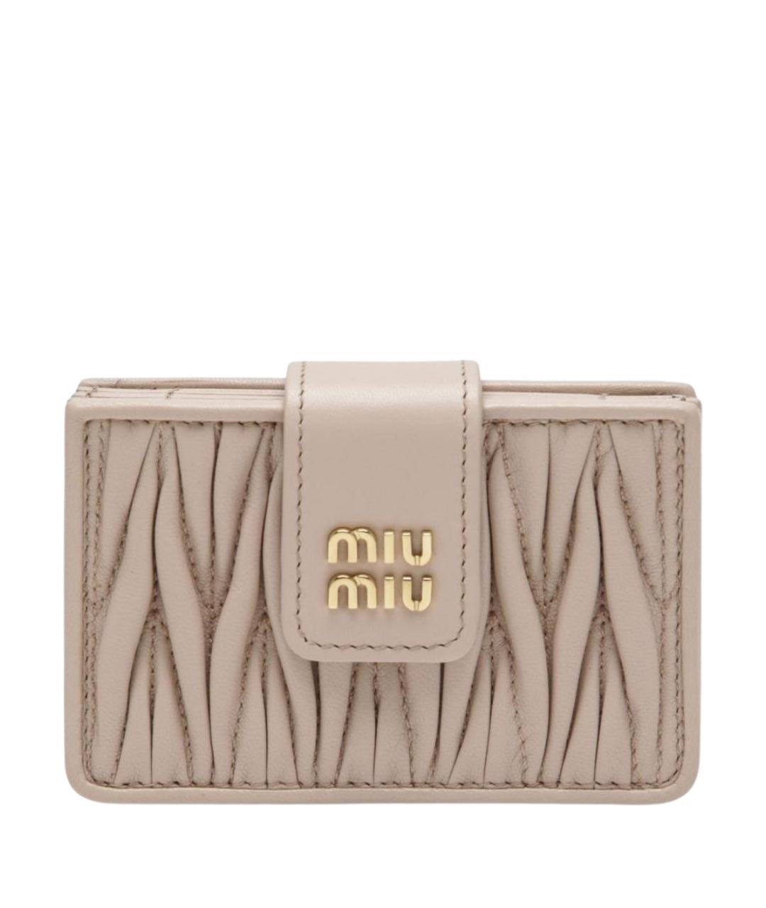 MIU MIU Розовый кожаный кардхолдер, фото 1