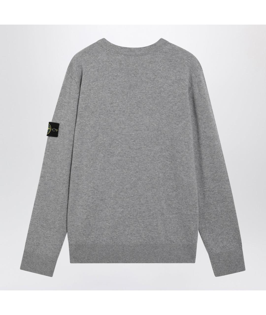 STONE ISLAND Серый шерстяной джемпер / свитер, фото 2