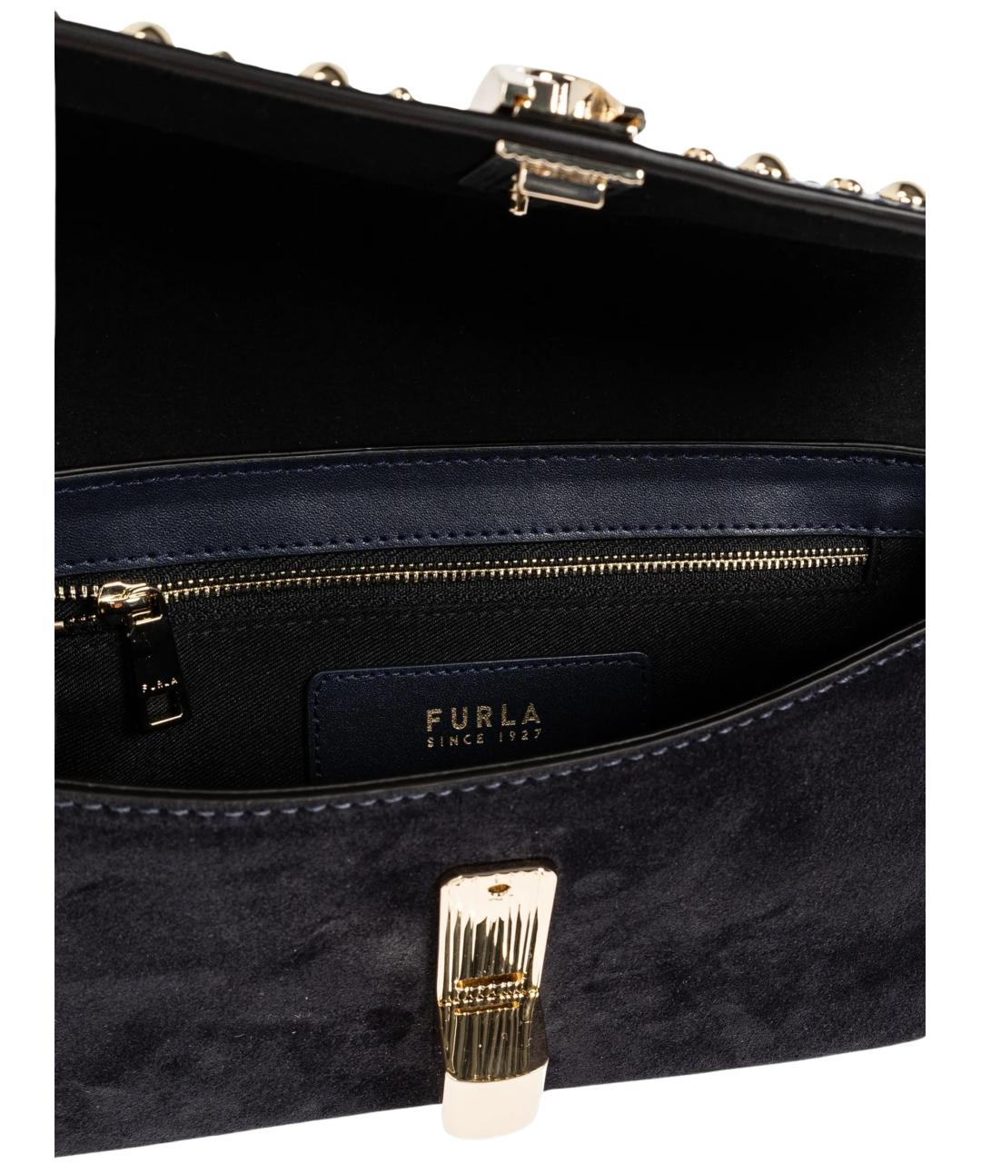 FURLA Синяя кожаная сумка через плечо, фото 4