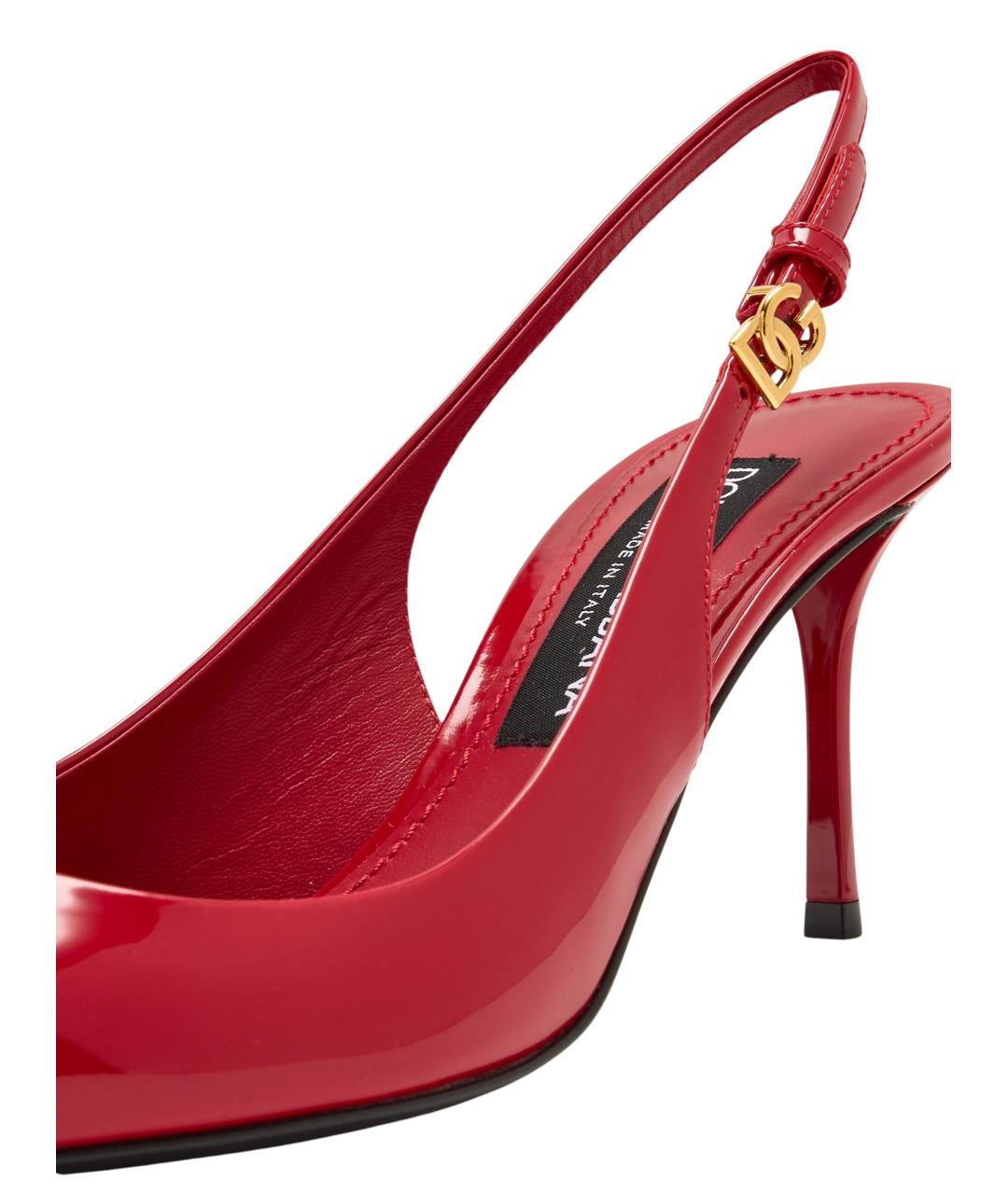 DOLCE&GABBANA Красные кожаные туфли, фото 4