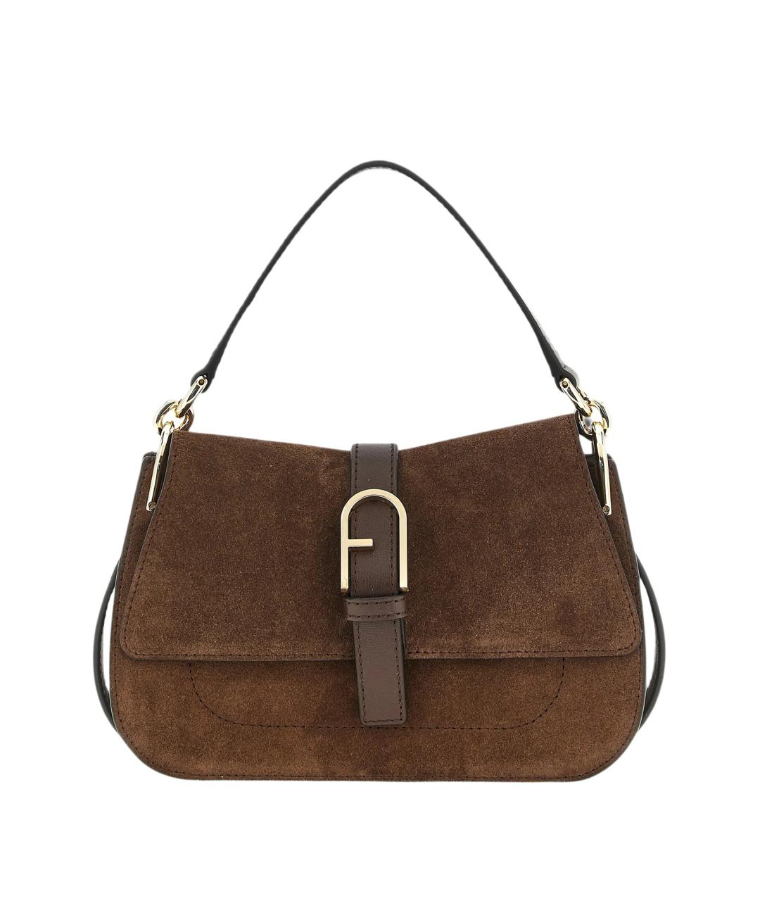 FURLA Коричневая замшевая сумка через плечо, фото 1