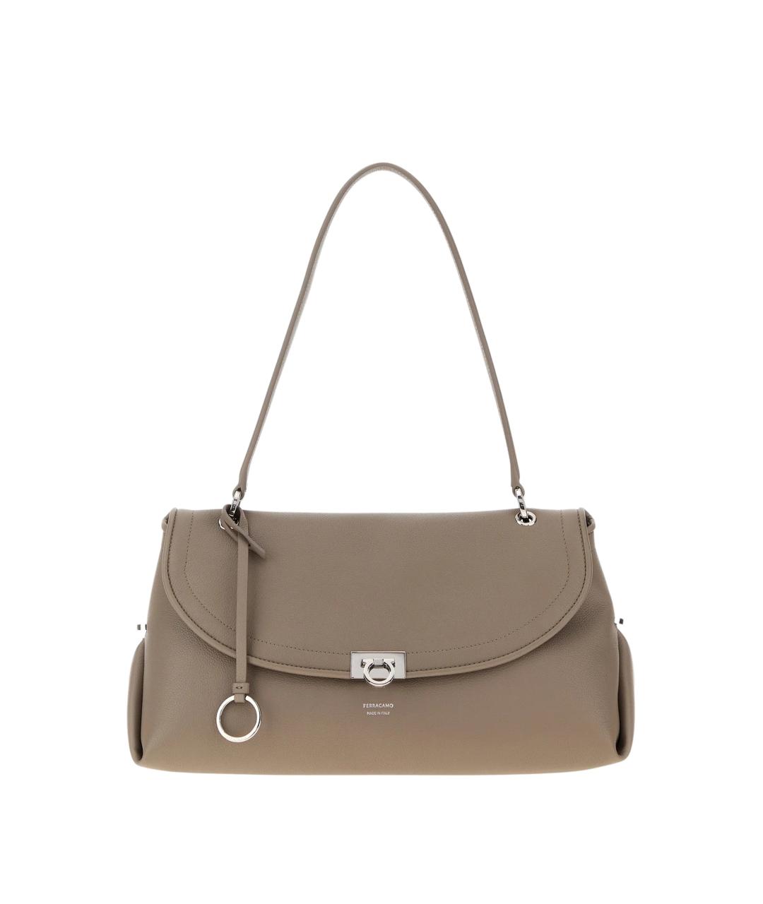 FERRAGAMO Коричневая кожаная сумка через плечо, фото 1