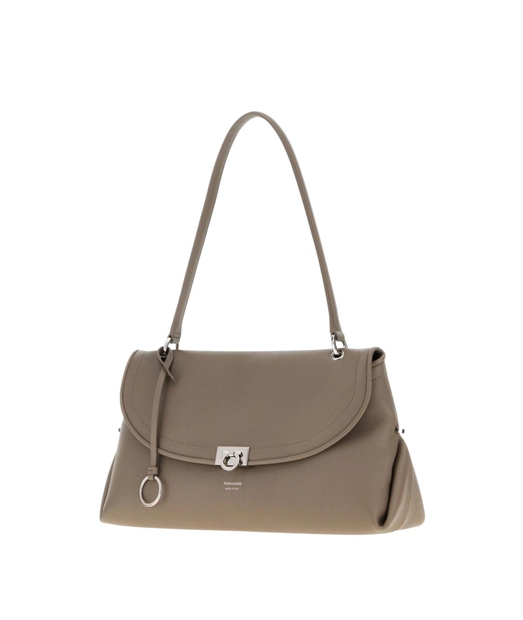 FERRAGAMO Коричневая кожаная сумка через плечо, фото 2