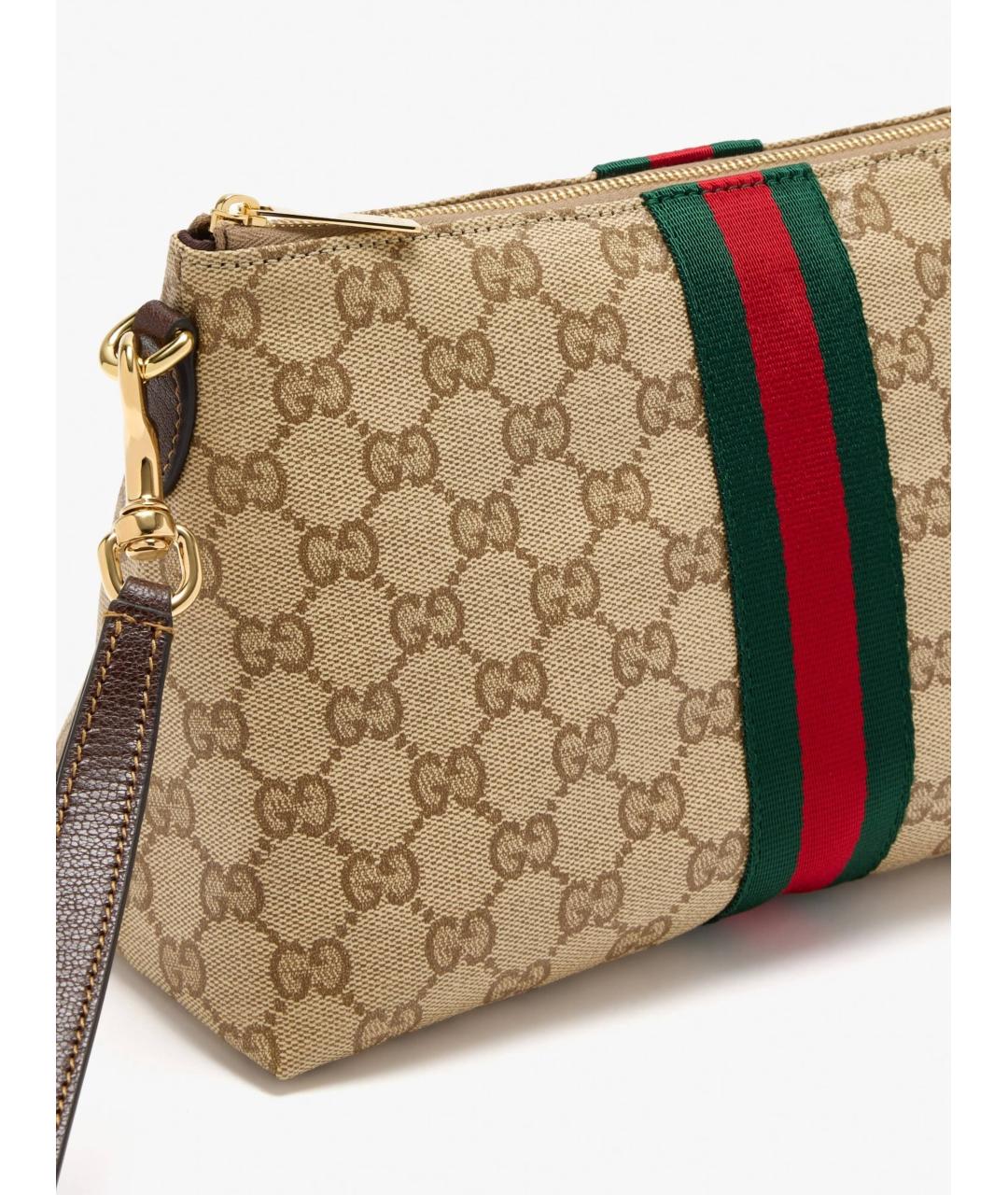 GUCCI Коричневая тканевая барсетка, фото 2