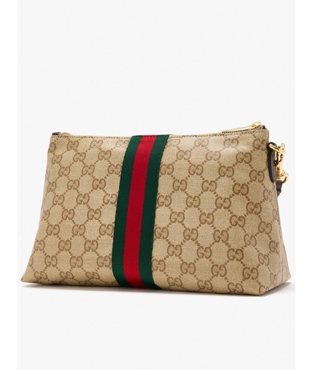 GUCCI Коричневая тканевая барсетка, фото 3