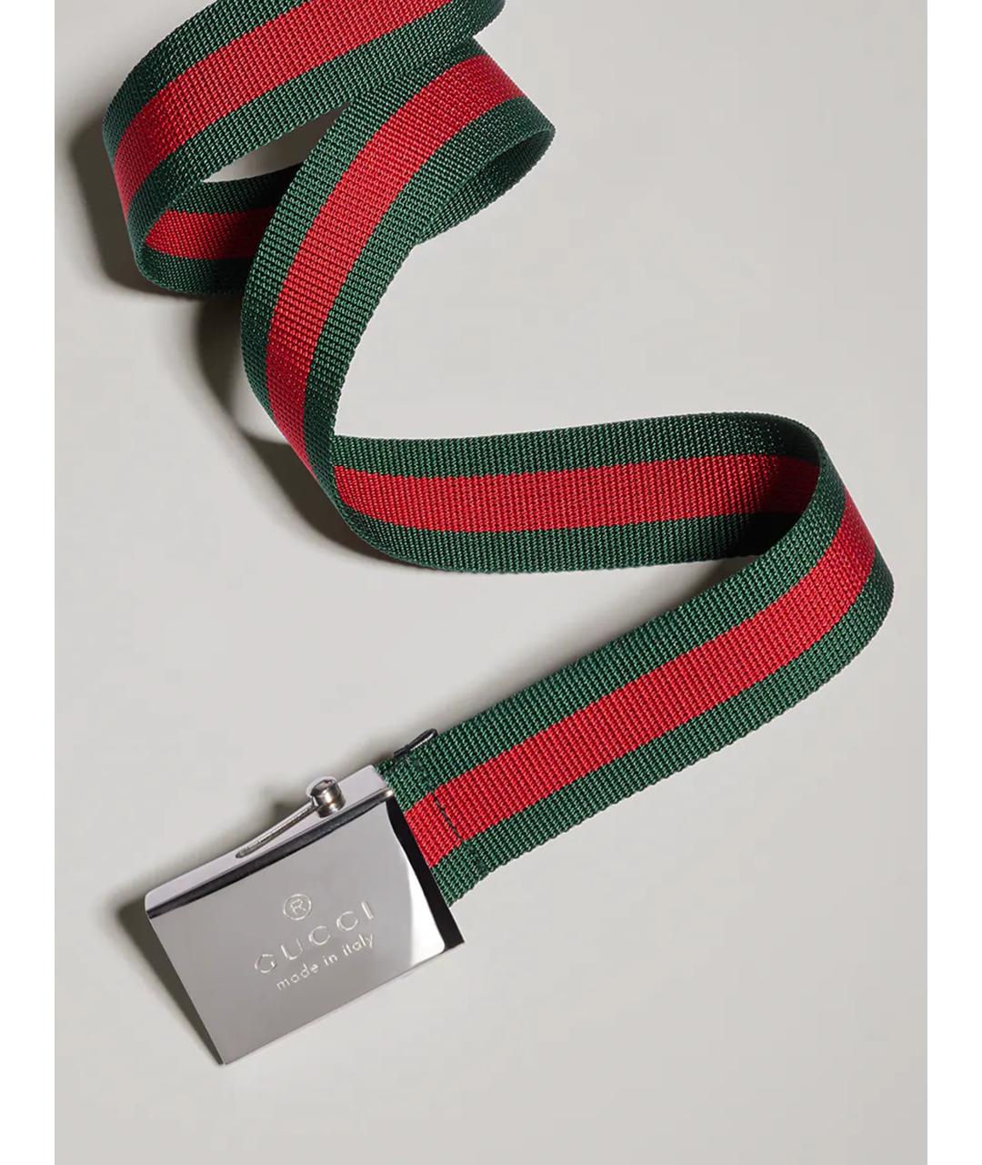 GUCCI Зеленый полиуретановый ремень, фото 4