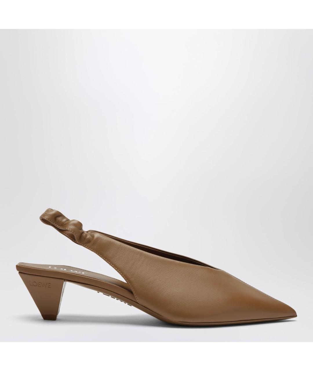 LOEWE Коричневые кожаные туфли, фото 3