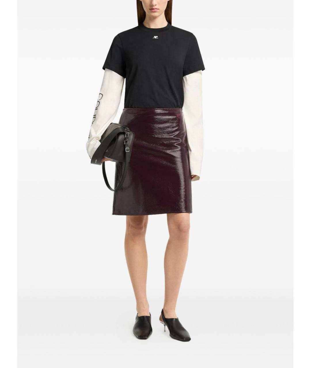 COURREGES Черная хлопковая футболка, фото 2