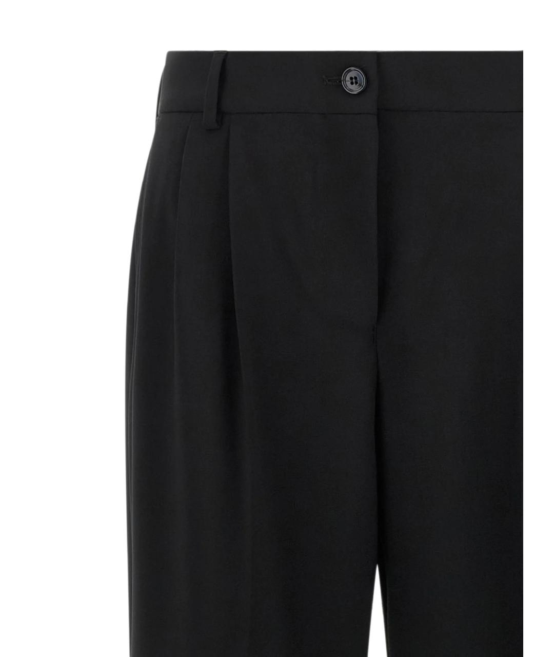 DOLCE&GABBANA Черные шерстяные прямые брюки, фото 3