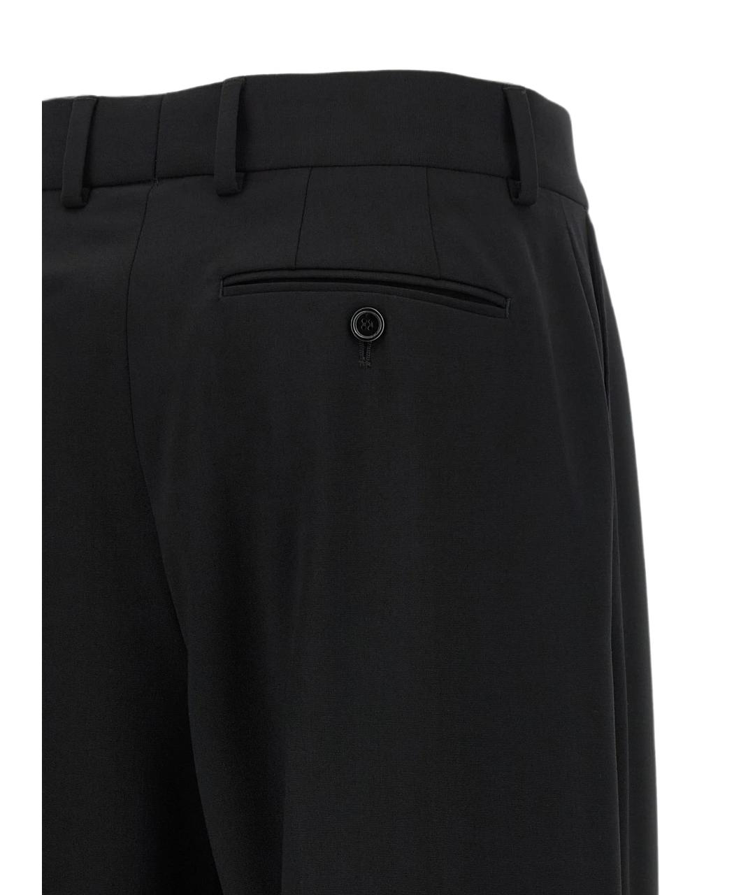 DOLCE&GABBANA Черные шерстяные прямые брюки, фото 4