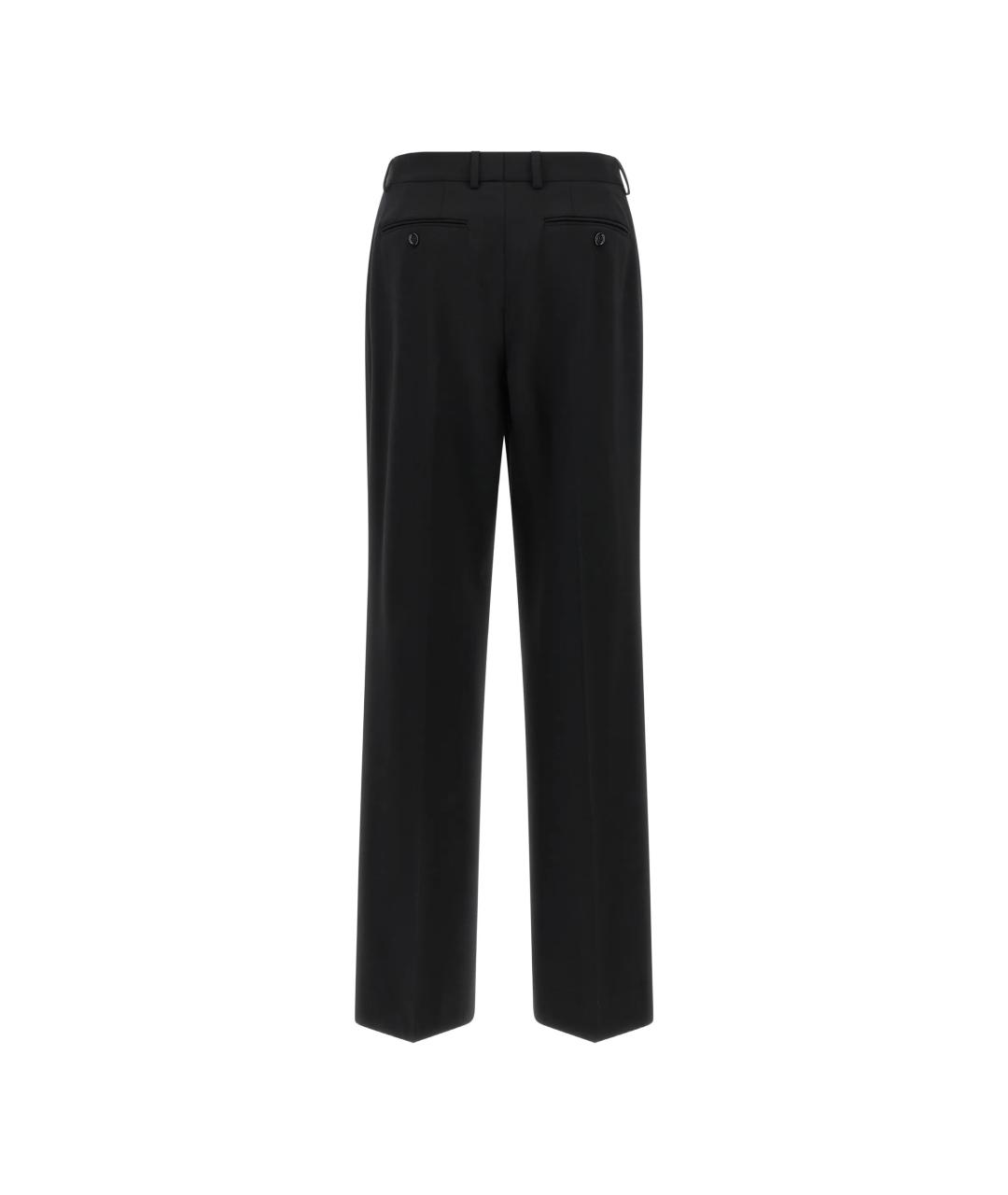 DOLCE&GABBANA Черные шерстяные прямые брюки, фото 2