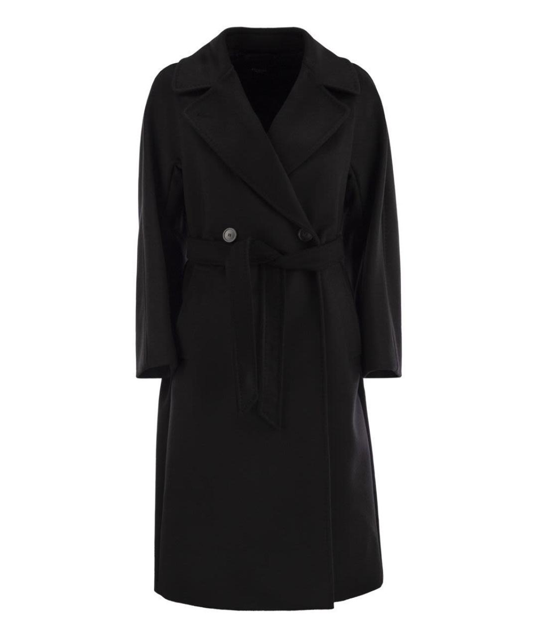 WEEKEND MAX MARA Черное шерстяное пальто, фото 1