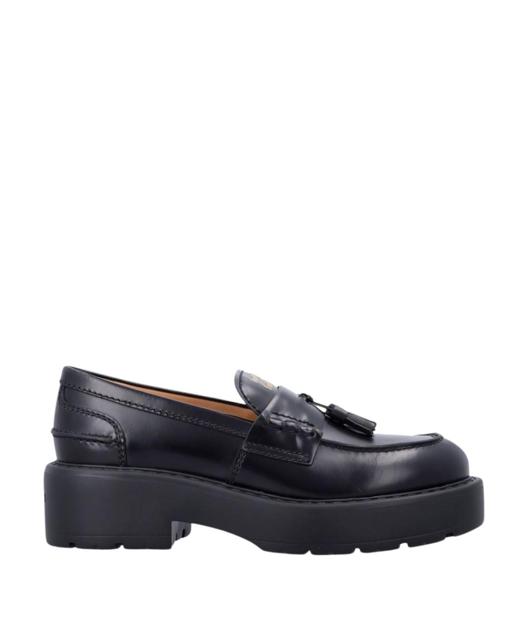 MIU MIU Черные кожаные лоферы, фото 1