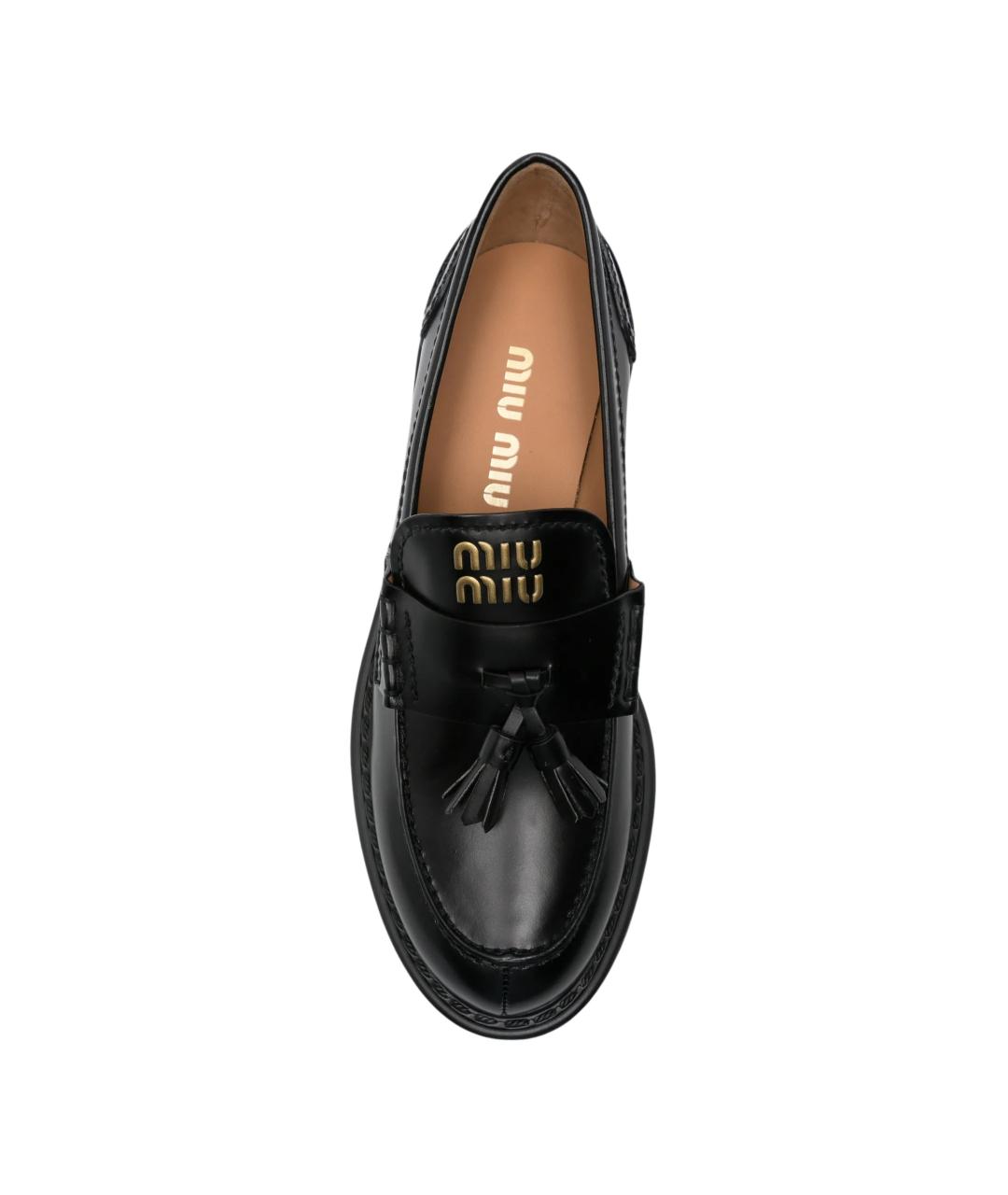 MIU MIU Черные кожаные лоферы, фото 4